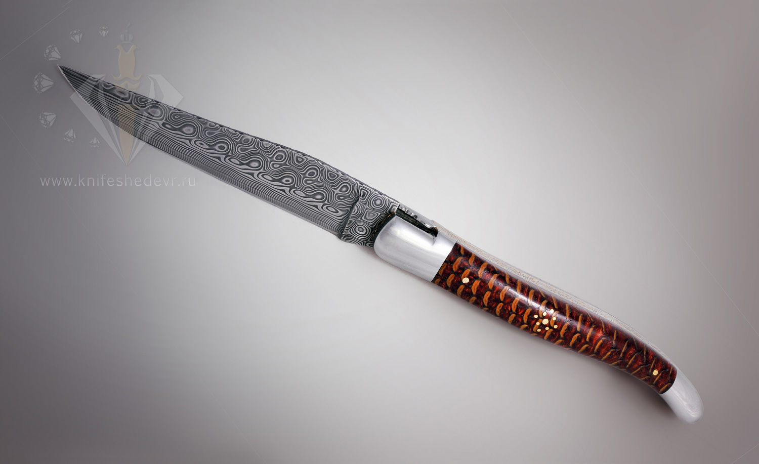 Коллекционный нож Uwe Göring «Fir-cone»,интернет-каталог Ножи-Шедевры